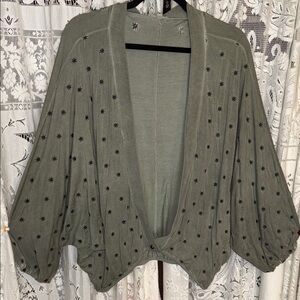 POL Olive Star Patterned Women's knit top